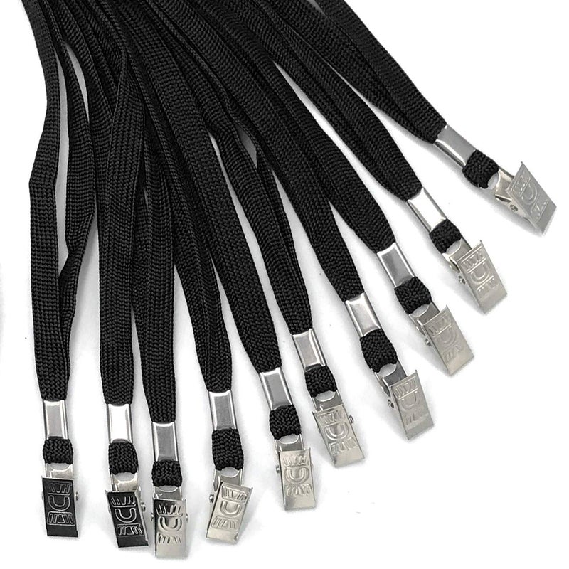 Beebel Black Lanyard 50PCS 32-Inch Flat Lanyards with Badge Clip Bulk Lanyard for Id Badges Name Tag Badge Holders (Black) - Image 5